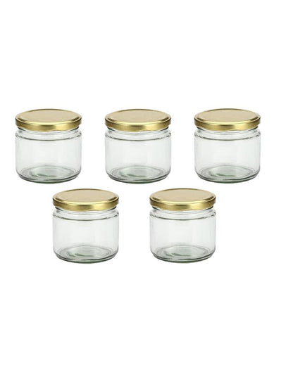 Medium Clear Glass Storage Jar with a Sleek Design for Home and Kitchen | 350 ML | 4 x 4 inches