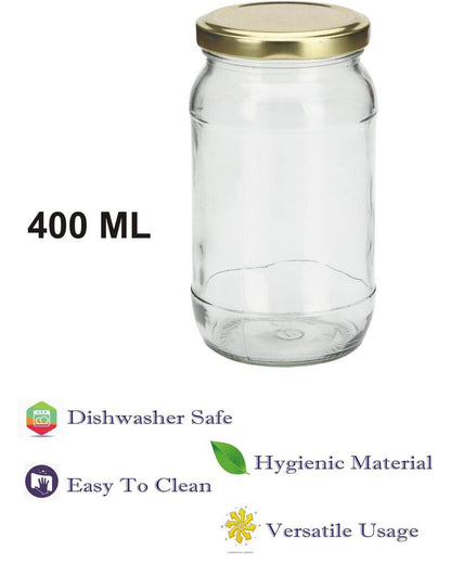 Slim Clear Glass Jar for Home and Kitchen Storage Solutions | 400 ML | 3 x 6 inches