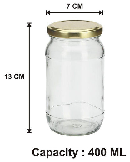 Slim Clear Glass Jar for Home and Kitchen Storage Solutions | 400 ML | 3 x 6 inches