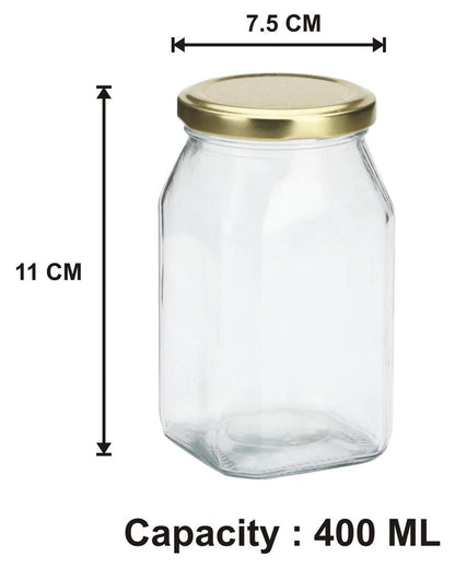 Stylish Clear Glass Jar for Kitchen Pantry Organization | 400 ML | 3 x 5 inches