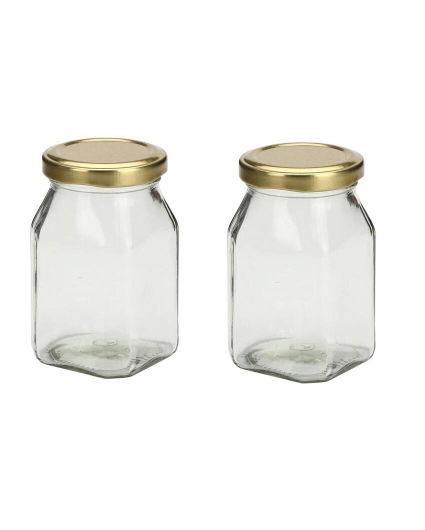 Stylish Clear Glass Jar for Kitchen Pantry Organization | 400 ML | 3 x 5 inches