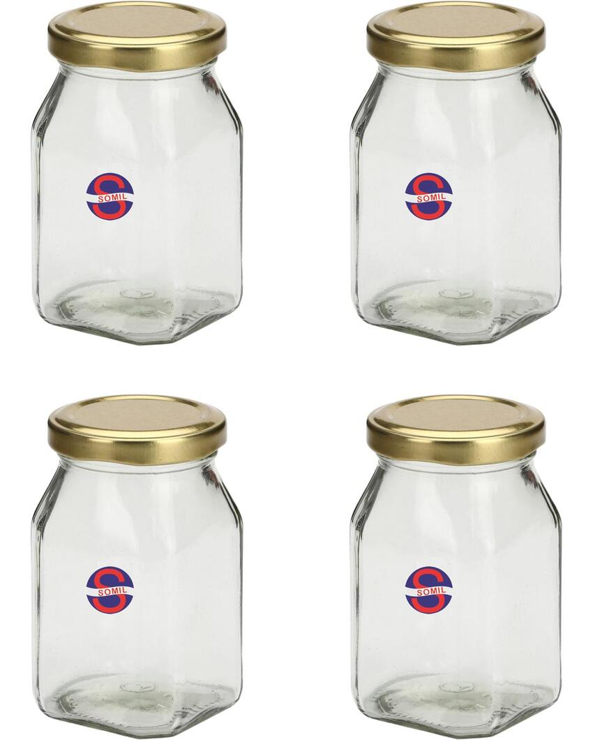 Stylish Clear Glass Jar for Kitchen Pantry Organization | 400 ML | 3 x 5 inches