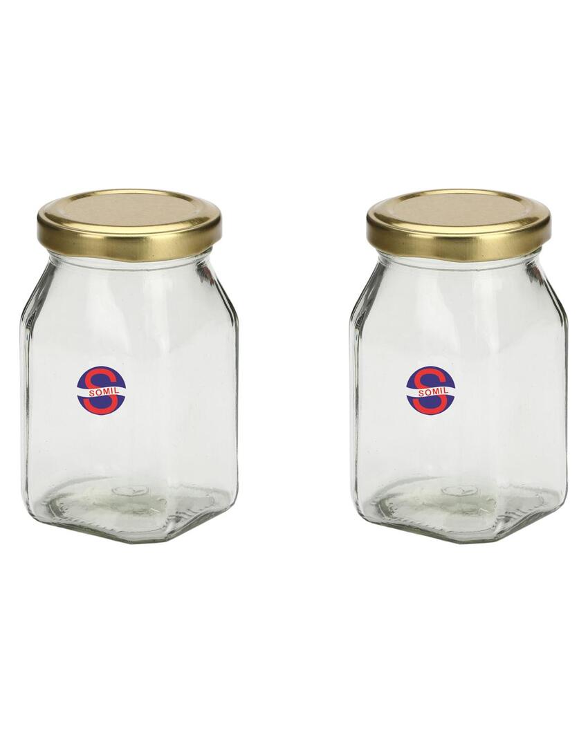 Stylish Clear Glass Jar for Kitchen Pantry Organization | 400 ML | 3 x 5 inches