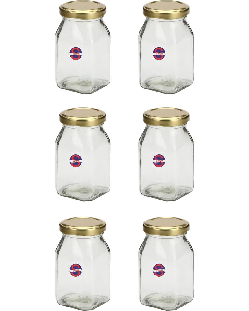 Stylish Clear Glass Jar for Kitchen Pantry Organization | 400 ML | 3 x 5 inches