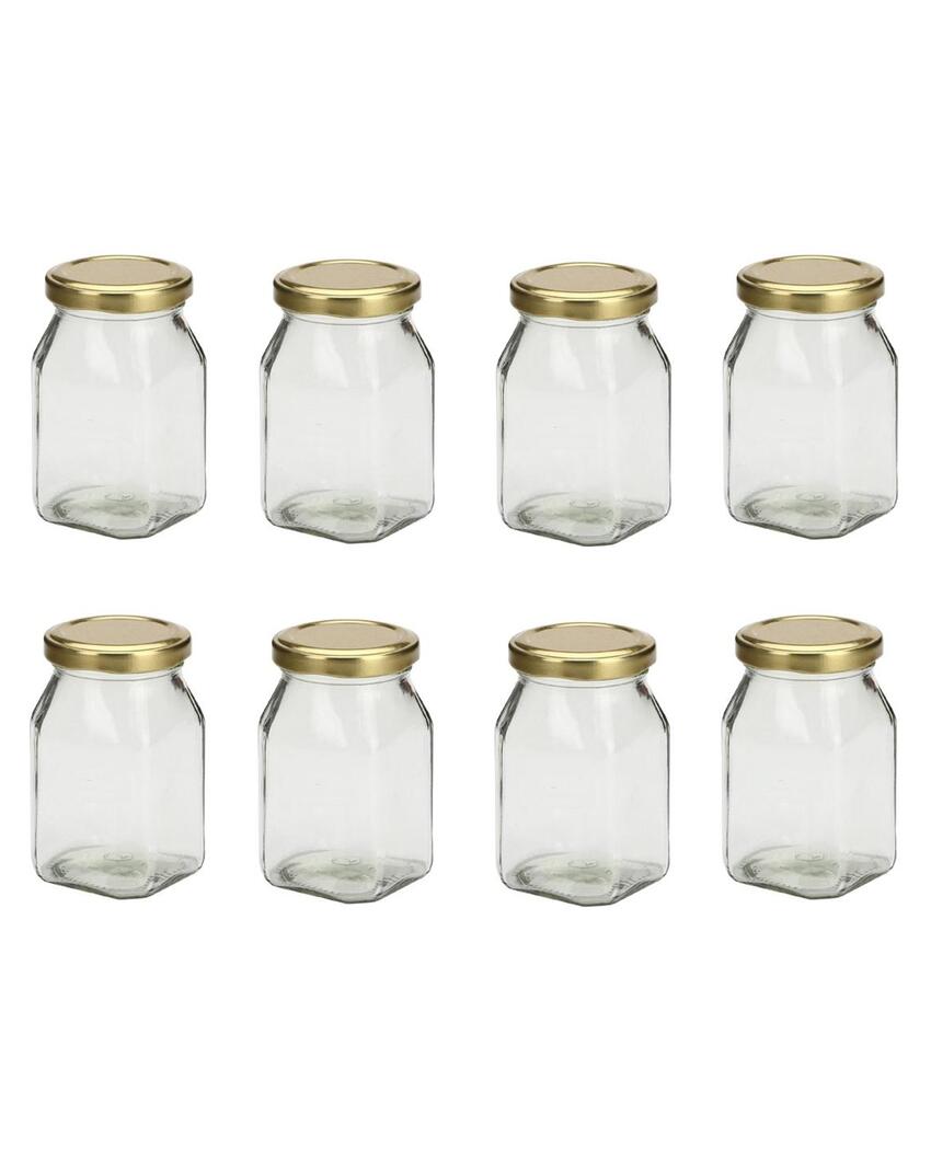 Stylish Clear Glass Jar for Kitchen Pantry Organization | 400 ML | 3 x 5 inches