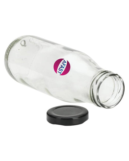 Versatile Clear Glass Milk Bottle with Secure Lid for Kitchen Storage Compact and Durable | 300 ML | 2 x 7 inches