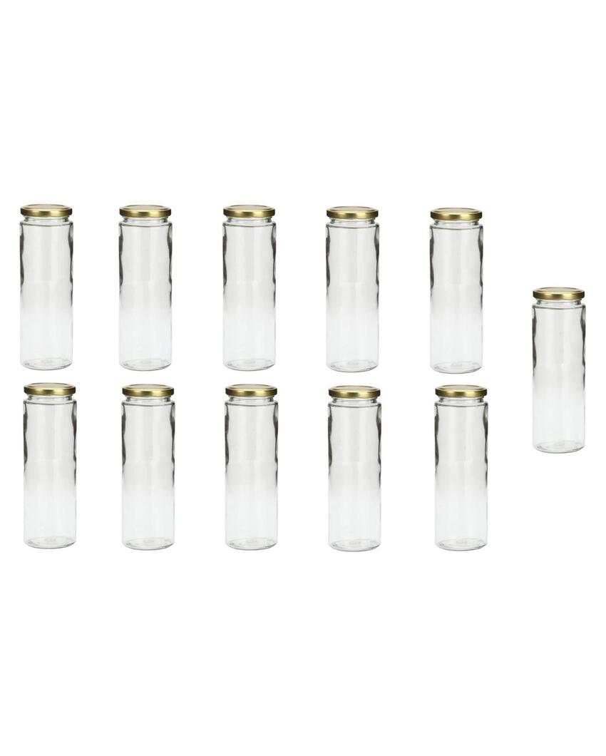 Tall Clear Glass Storage Jar for Multipurpose Home Use | 350 ML | 3 x 8 inches