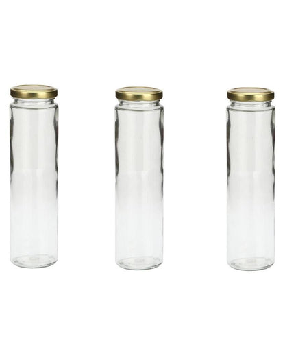 Tall Clear Glass Storage Jar for Multipurpose Home Use | 350 ML | 3 x 8 inches