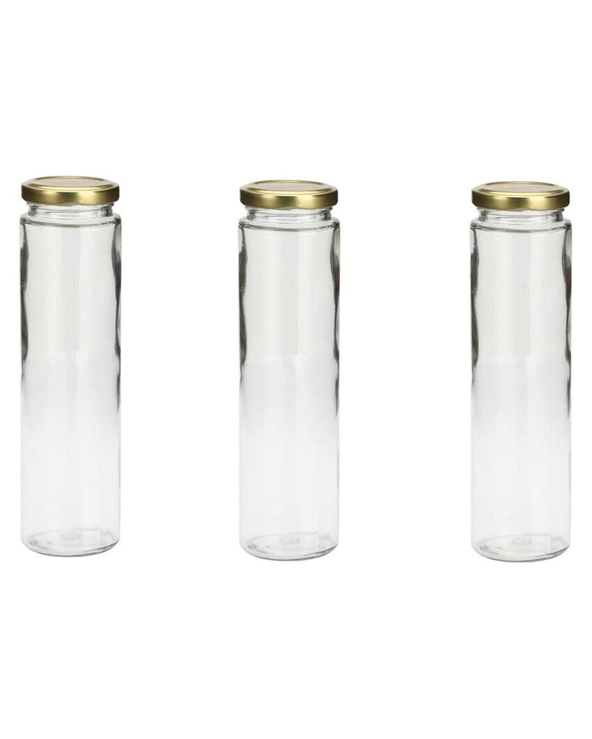 Clear Glass Kitchen Storage Container with Lid for Beverages or Foods | 350 ML | 2 x 7 inches