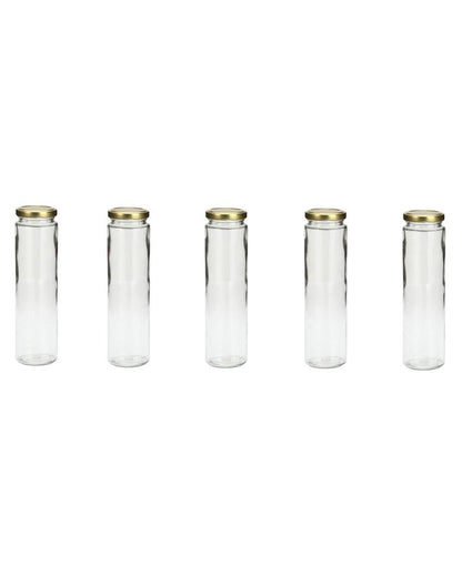 Tall Clear Glass Storage Jar for Multipurpose Home Use | 350 ML | 3 x 8 inches