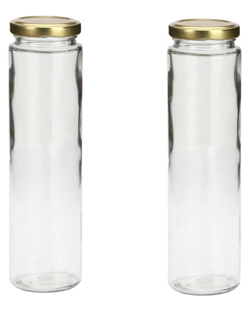 Tall Clear Glass Storage Jar for Multipurpose Home Use | 350 ML | 3 x 8 inches