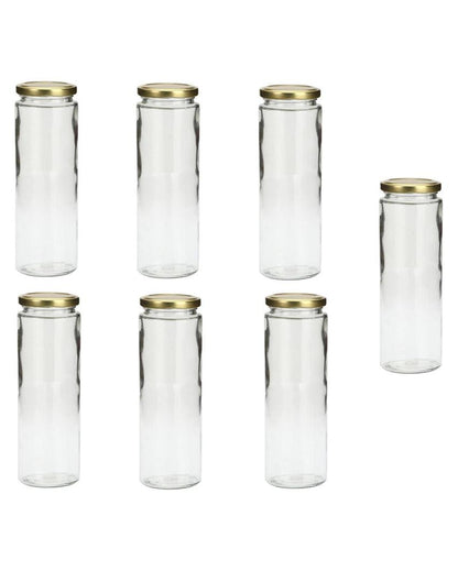 Tall Clear Glass Storage Jar for Multipurpose Home Use | 350 ML | 3 x 8 inches