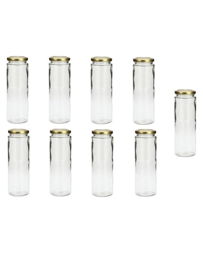 Tall Clear Glass Storage Jar for Multipurpose Home Use | 350 ML | 3 x 8 inches