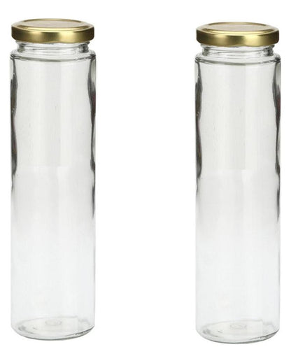 Tall Clear Glass Storage Jar for Multipurpose Home Use | 350 ML | 3 x 8 inches