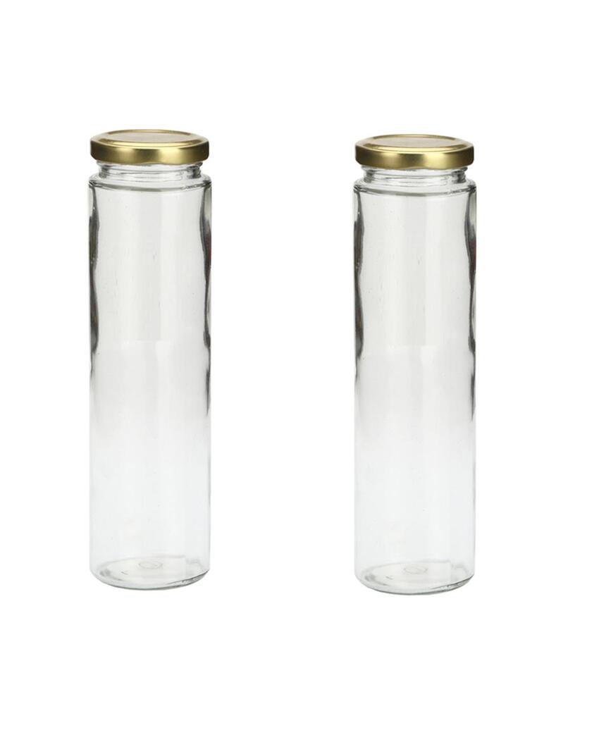 Clear Glass Kitchen Storage Container with Lid for Beverages or Foods | 350 ML | 2 x 7 inches