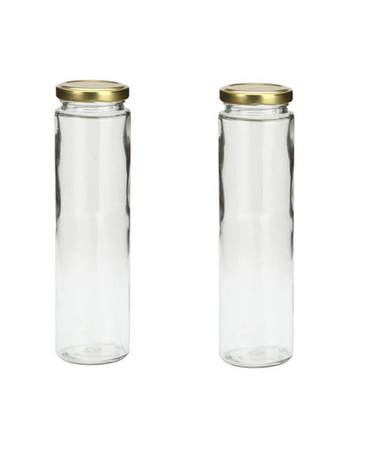 Clear Glass Kitchen Storage Container with Lid for Beverages or Foods | 350 ML | 2 x 7 inches