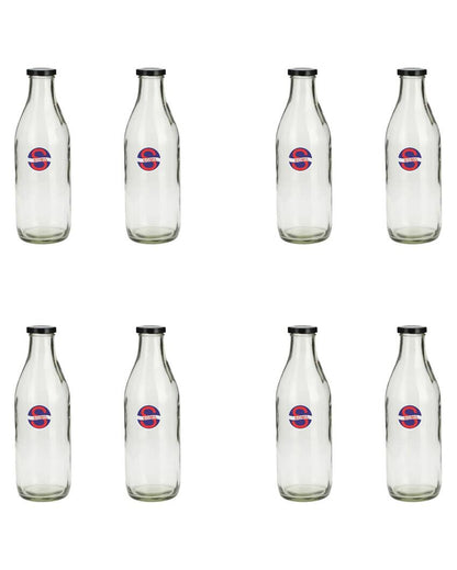 Large Clear Glass Milk Bottle with Airtight Lid for Secure Storage Multi Purpose | 1000 ML | 3 x 10 inches