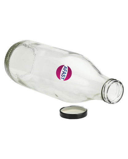 Large Clear Glass Milk Bottle with Airtight Lid for Secure Storage Multi Purpose | 1000 ML | 3 x 10 inches