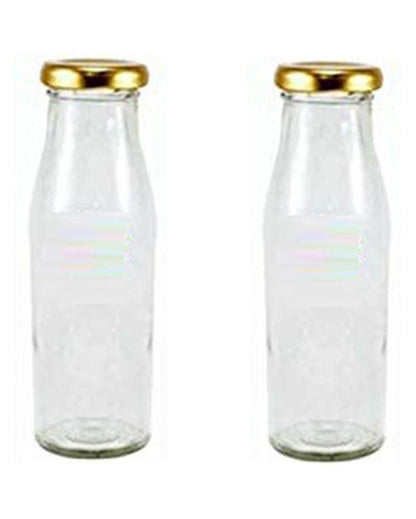 Clear Glass Milk Bottle with Lid for Storage and Serving Compact Design | 300 ML | 2 x 7 inches