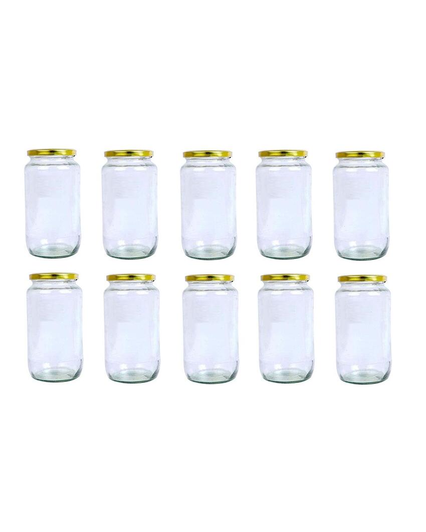 Spacious Clear Glass Storage Jar for Kitchen and Pantry | 1000 ML | 4 x 8 inches