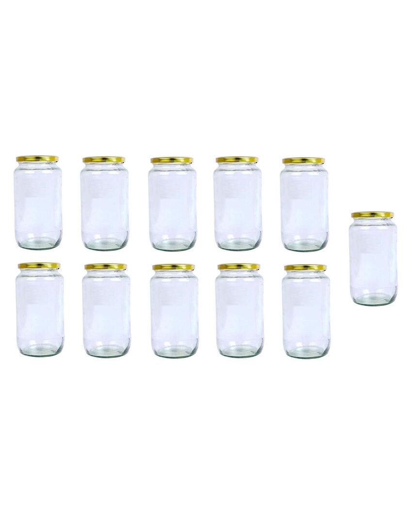 Spacious Clear Glass Storage Jar for Kitchen and Pantry | 1000 ML | 4 x 8 inches