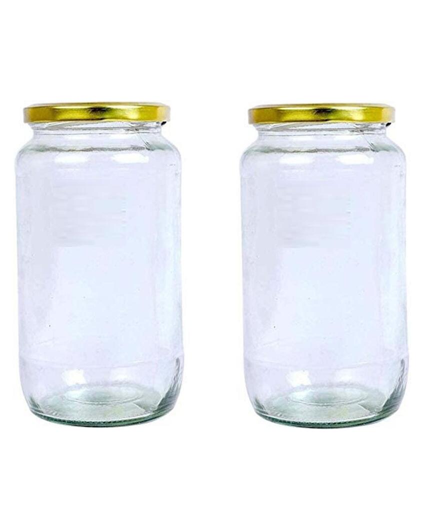 Spacious Clear Glass Storage Jar for Kitchen and Pantry | 1000 ML | 4 x 8 inches