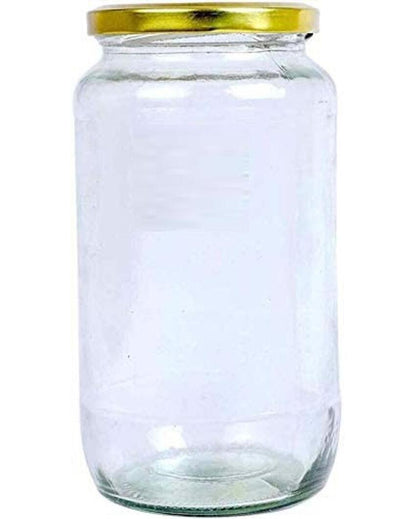 Spacious Clear Glass Storage Jar for Kitchen and Pantry | 1000 ML | 4 x 8 inches