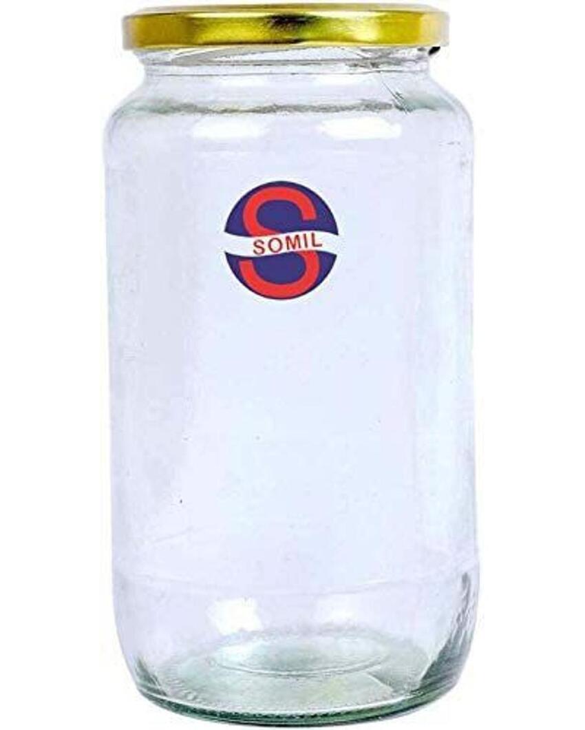 Spacious Clear Glass Storage Jar for Kitchen and Pantry | 1000 ML | 4 x 8 inches