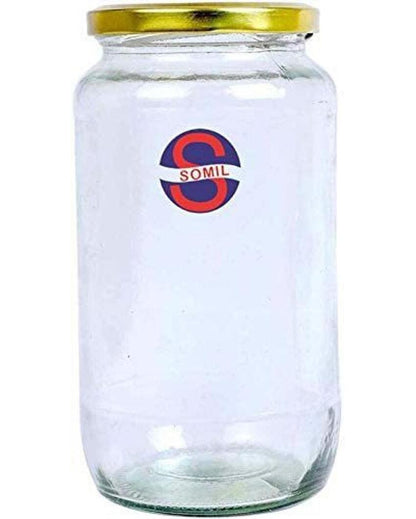 Spacious Clear Glass Storage Jar for Kitchen and Pantry | 1000 ML | 4 x 8 inches