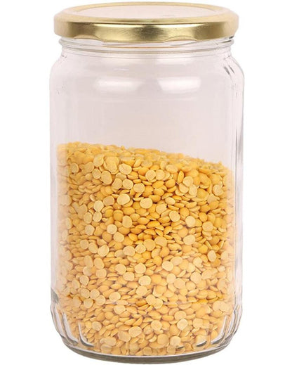 Spacious Clear Glass Storage Jar for Kitchen and Pantry | 1000 ML | 4 x 8 inches