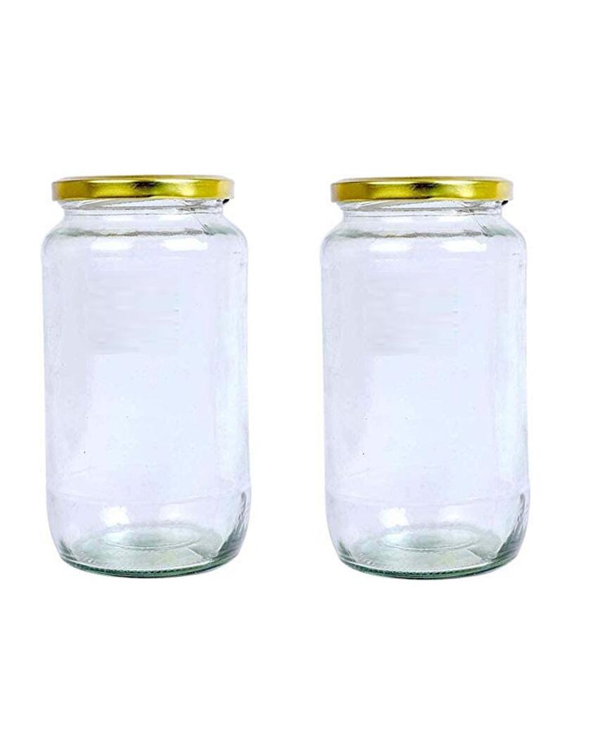 Spacious Clear Glass Storage Jar for Kitchen and Pantry | 1000 ML | 4 x 8 inches