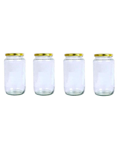 Spacious Clear Glass Storage Jar for Kitchen and Pantry | 1000 ML | 4 x 8 inches