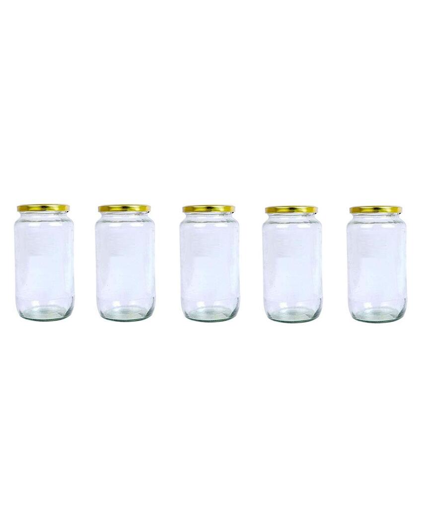 Spacious Clear Glass Storage Jar for Kitchen and Pantry | 1000 ML | 4 x 8 inches