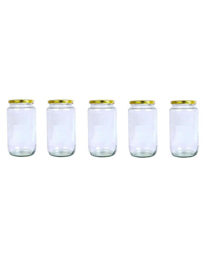 Spacious Clear Glass Storage Jar for Kitchen and Pantry | 1000 ML | 4 x 8 inches