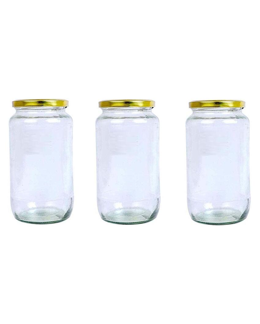 Spacious Clear Glass Storage Jar for Kitchen and Pantry | 1000 ML | 4 x 8 inches