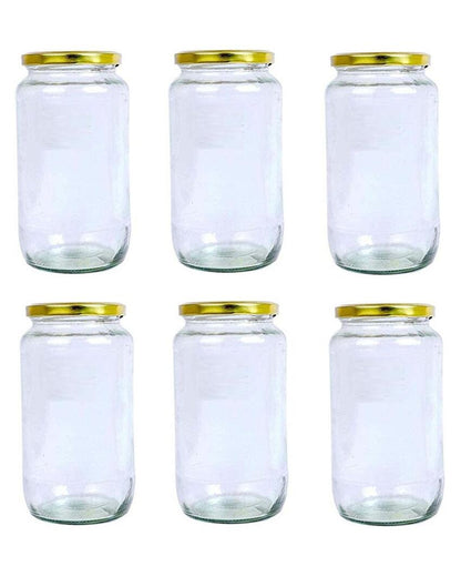 Spacious Clear Glass Storage Jar for Kitchen and Pantry | 1000 ML | 4 x 8 inches