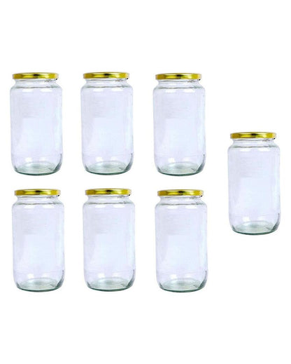 Spacious Clear Glass Storage Jar for Kitchen and Pantry | 1000 ML | 4 x 8 inches