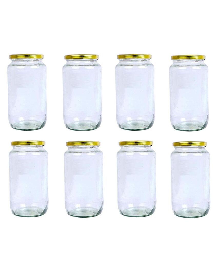 Spacious Clear Glass Storage Jar for Kitchen and Pantry | 1000 ML | 4 x 8 inches