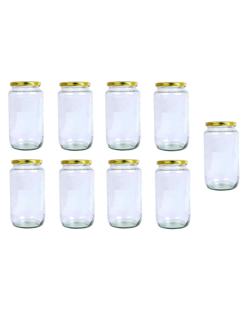 Spacious Clear Glass Storage Jar for Kitchen and Pantry | 1000 ML | 4 x 8 inches