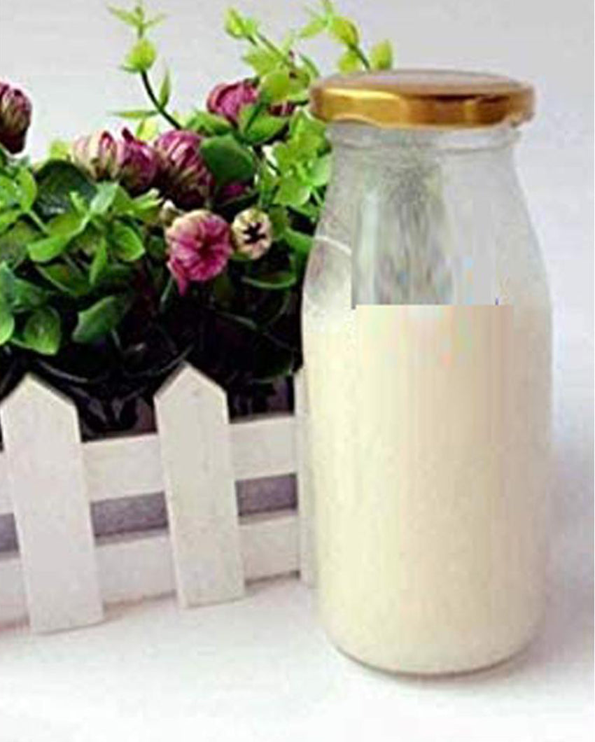 Compact Clear Glass Milk Bottle with Lid for Versatile Use in Kitchens | Set of 12 | 300 ML | 2 x 7 inches