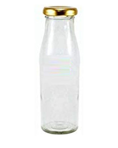 Clear Glass Milk Bottle with Lid for Safe Storage of Beverages Medium Sized | 500 ML | 3 x 8 inches