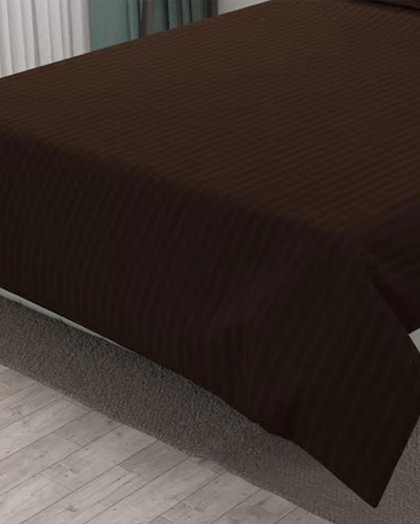 Classic Striped Cotton Double Bed Bedsheet With 2 Pillow Cover | 100 x 90 x 3 inches