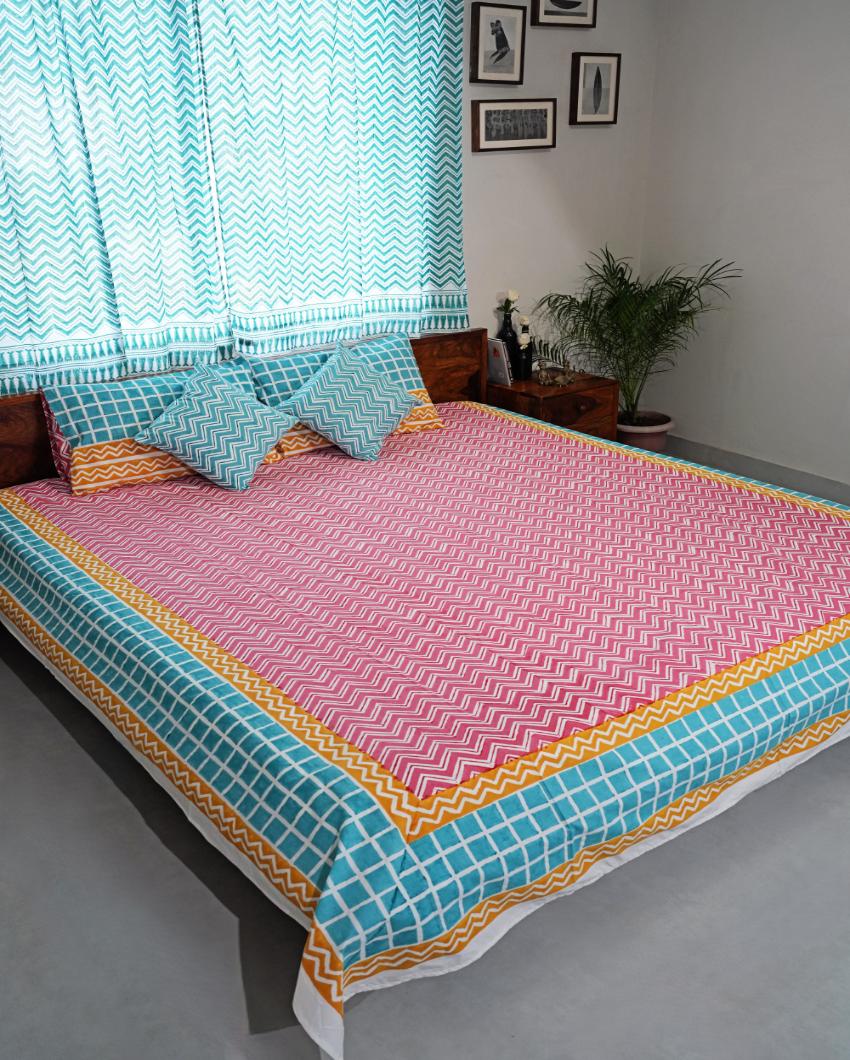 Dream Weave Printed Cotton 1 Bedsheet with 2 Pillow Covers