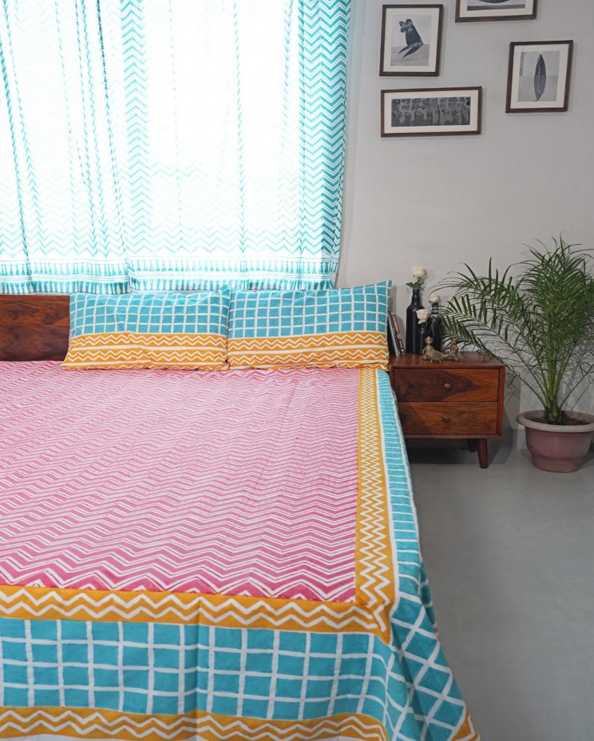 Dream Weave Printed Cotton 1 Bedsheet with 2 Pillow Covers