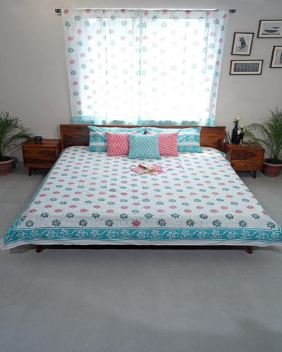 Pure Slumber Printed Cotton Bedsheet with 2 Pillow Covers