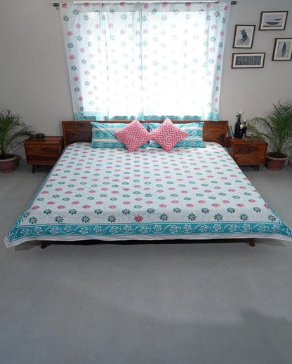 Pure Slumber Printed Cotton Bedsheet with 2 Pillow Covers