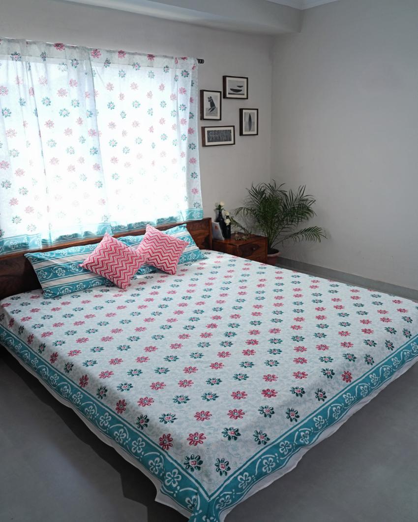 Pure Slumber Printed Cotton Bedsheet with 2 Pillow Covers