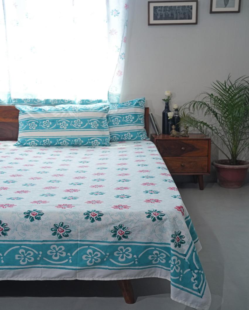 Pure Slumber Printed Cotton Bedsheet with 2 Pillow Covers