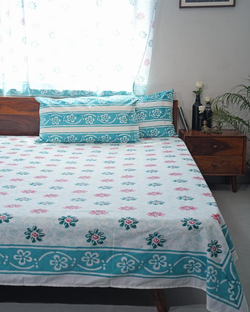 Pure Slumber Printed Cotton Bedsheet with 2 Pillow Covers