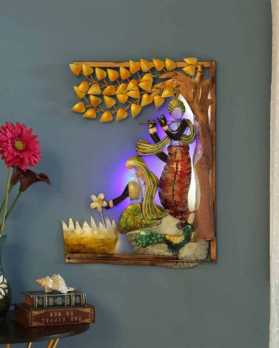 Radha Krishna with LED Iron Wall Décor